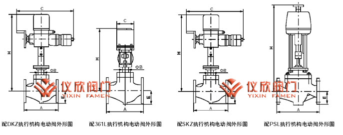 KHTS電動(dòng)單座調節閥外形尺寸