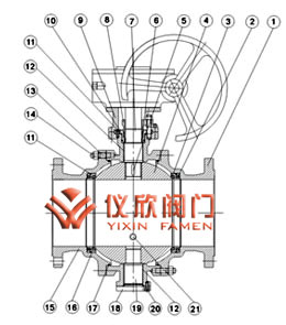 長(cháng)輸管線(xiàn)球閥,結構圖